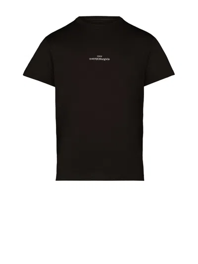 Maison Margiela Distorted Logo T-shirt In Black