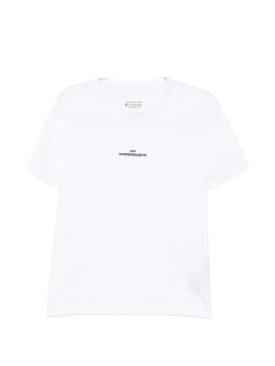 Maison Margiela Minimalist Short-sleeve T-shirt With Subtle Logo Detail In White