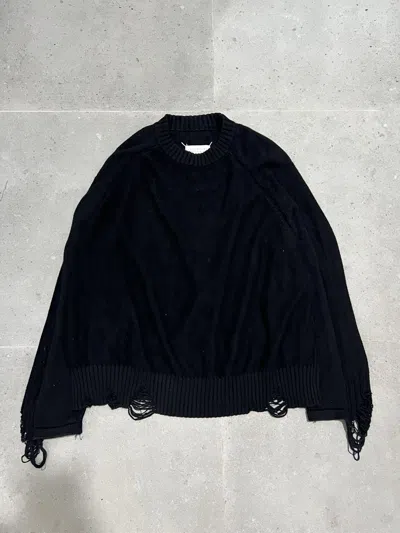 Pre-owned Maison Margiela Distress Grunge Punk Sweater In Black