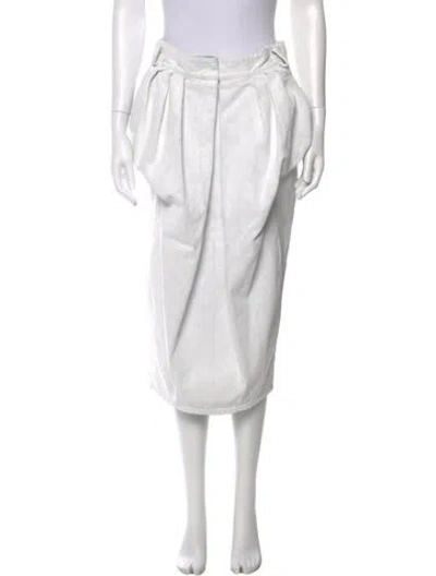 Pre-owned Maison Margiela Distressed Accents Midi Length Skirt W/ Tags In White