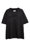 Maison Margiela Distressed Appliqué Logo Cotton T-shirt In Washed Black