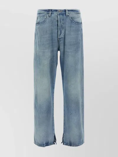 Maison Margiela Distressed Buckle Jeans Faded Wash In Blue
