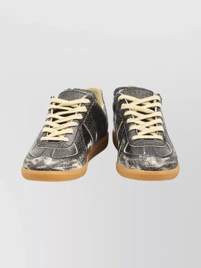 MAISON MARGIELA DISTRESSED CALF LEATHER ITALIAN SNEAKERS