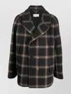 Maison Margiela Distressed Check-pattern Wool Coat With Buttoned Cuffs