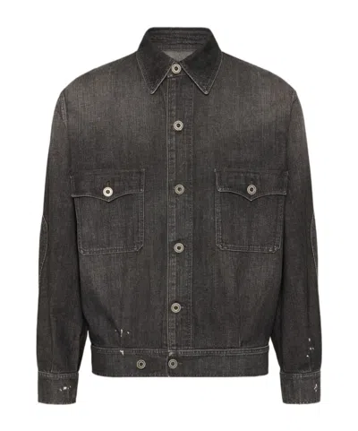 Maison Margiela Distressed Denim Jacket In Black