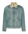 Maison Margiela Cotton Denim Workwear Zip Jacket In Blue
