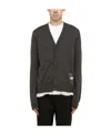 Maison Margiela Distressed-finish Wool Cardigan In Black