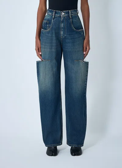 Maison Margiela Distressed Five-pocket Jeans In Blue