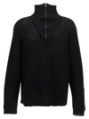 MAISON MARGIELA DISTRESSED HALF ZIP SWEATER SWEATER, CARDIGANS