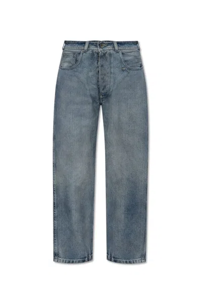 Maison Margiela Distressed High-waist Jeans In Blue