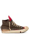 Maison Margiela High-top Sneakers Featuring Contrast Stitching In Brown