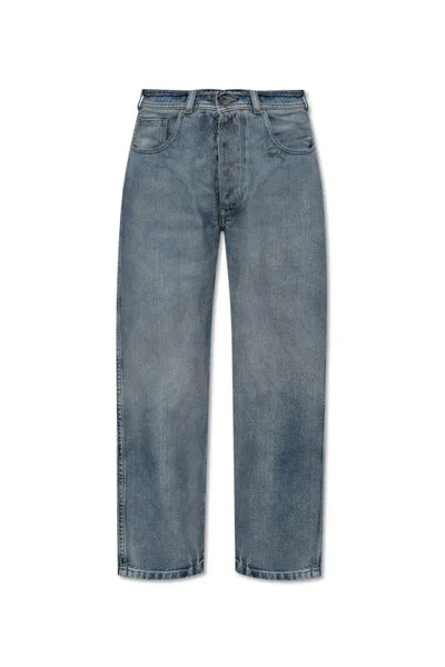 Maison Margiela Distressed High-waist Jeans In Blue
