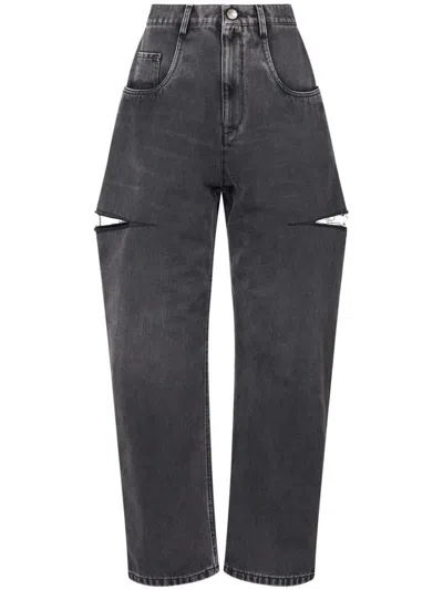 Maison Margiela Distressed Jeans With Cuts Clothing In Black