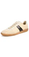 Maison Margiela Replica Leather And Suede-trimmed Twill Sneakers In Black Vintage/yellow Vintage