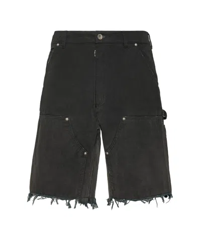 Maison Margiela Cotton Carpenter Shorts In Washed Black