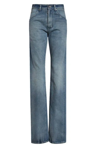 Maison Margiela Distressed Slim Straight Leg Jeans In Light Blue