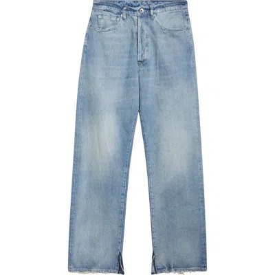 Maison Margiela Distressed Split Hem Five-pocket Jeans In Light Blue