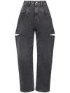 Maison Margiela Cutout High-rise Wide-leg Jeans In Black