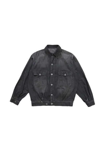 Maison Margiela Distressed Trucker Denim Jacket Black