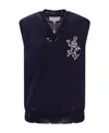 Maison Margiela Distressed Wool Vest In Black