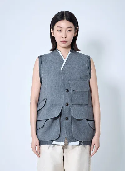 Maison Margiela Distressed Wool Waistcoat