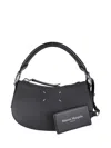Maison Margiela Curved Black Leather Shoulder Bag In Black