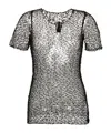 Maison Margiela Sheer Fabric Top With Polka Dot Embroidery In Gray