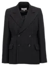 Maison Margiela Double-breasted Blazer Blazer And Suits Black In 黑色的