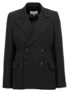 Maison Margiela Double-breasted Blazer Blazer And Suits Black In Black
