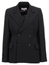 Maison Margiela Double-breasted Blazer Blazer And Suits Black In Black