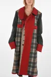 Maison Margiela Striped Cotton Twill-paneled Wool-felt Coat In Multi
