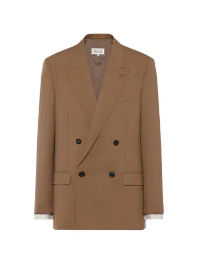 Maison Margiela Wool Tailored Jacket Man Cognac In Brown