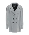 Maison Margiela Double-breasted Blazer In Gray