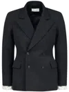 Maison Margiela Double-breasted Wool Blazer In Black