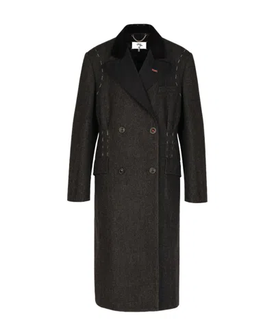 Maison Margiela Double-breasted Wool Coat In Black