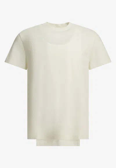 Maison Margiela Double Layer Crewneck T-shirt In Neutral