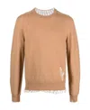 Maison Margiela Double-layer Distressed-detail Jumper In Nude