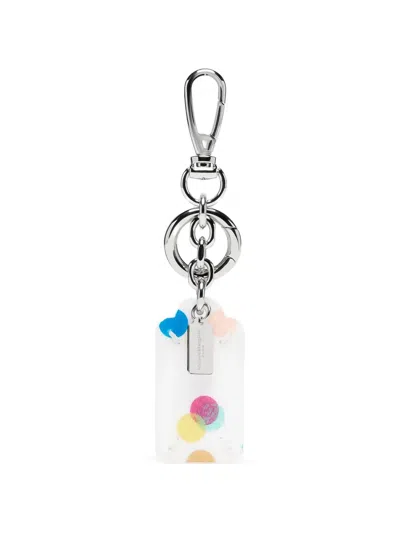 Maison Margiela Double Tag Confetti-print Keyring In White