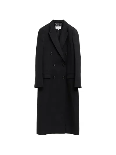 Maison Margiela Long Jacket Back Vent Notched Lapels In Black