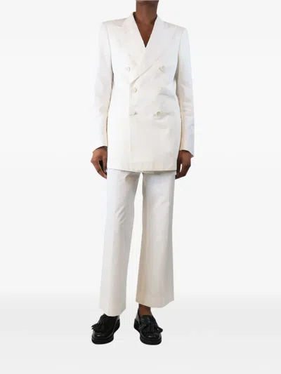 Pre-owned Maison Margiela Double-breasted Suit In White