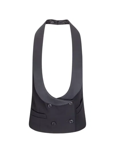 Maison Margiela Double-breasted Waistcoat In Black