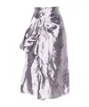 Maison Margiela Drape-detailed Satin Midi Skirt In Purple
