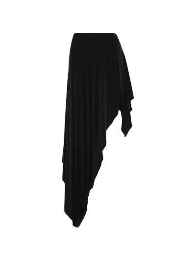 Maison Margiela Draped Asymmetric Midi Skirt In Black