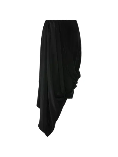 Maison Margiela Draped Midi Skirt In Black
