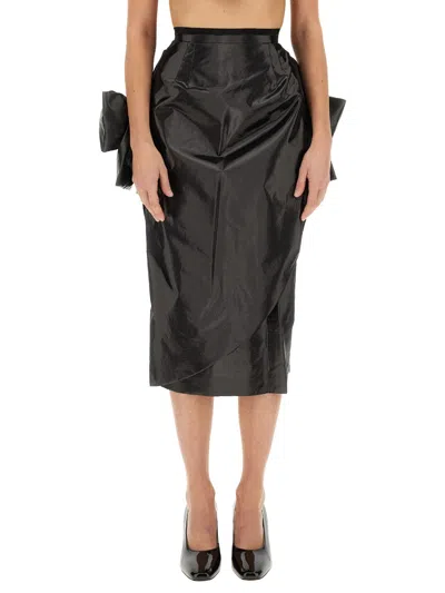 Maison Margiela Draped Midi Skirt In Black