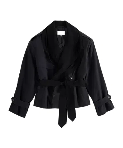 Maison Margiela Draped Trench Jacket In Black
