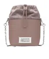 Maison Margiela Drawstring Bucket Leather Shoulder Bag In Purple