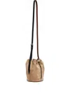 Maison Margiela Drawstring-fastening Suede Bucket Bag In Neutral