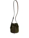 Maison Margiela Drawstring Leather Bucket Bag In Green