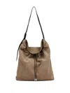 Maison Margiela Drawstring Leather Bucket Bag In Neutral